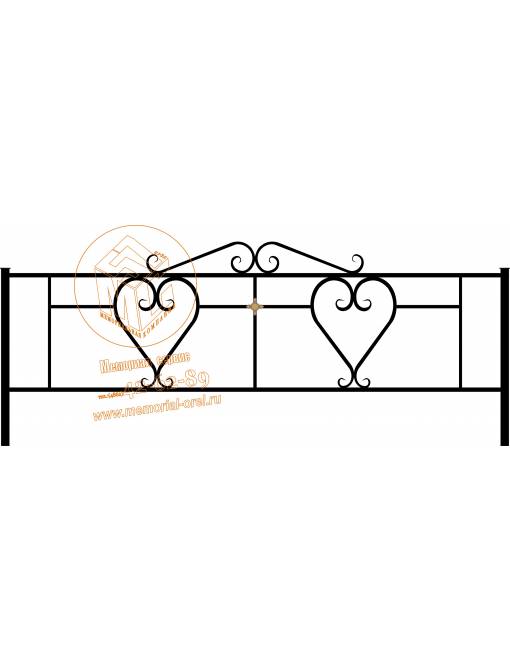 Кованная ограда №21 «Сердце завиток» : фото