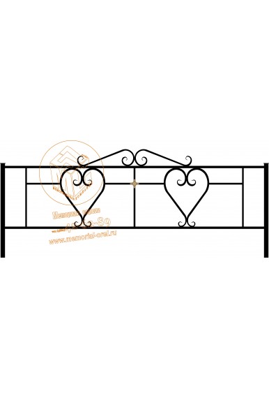 Кованная ограда №21 «Сердце завиток»